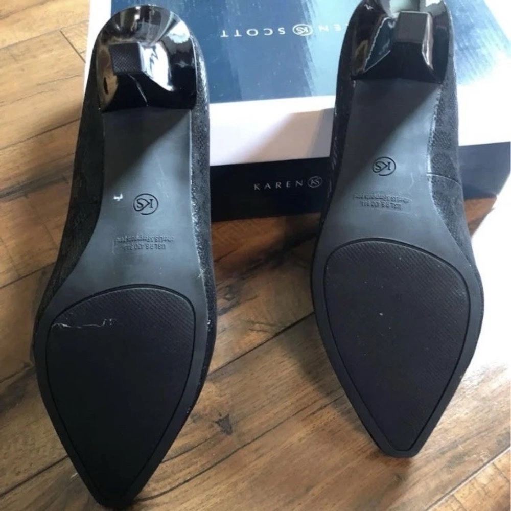 Karen Scott Black Textured Heels size 9.5 - Picture 2 of 4